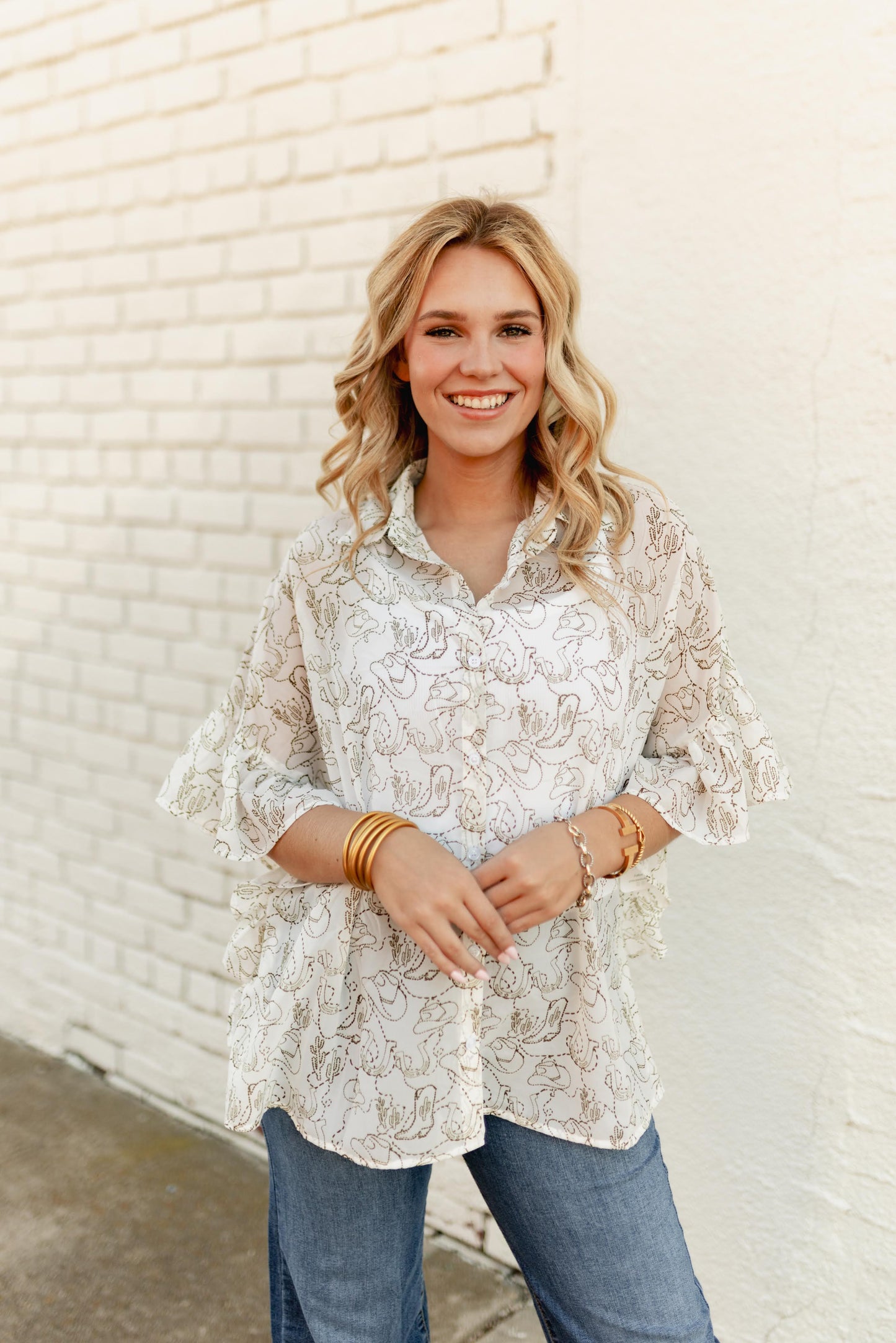 TH2773 WESTERN ELEMENT STITCH TOP (1 Piece)