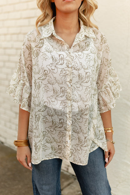 TH2773 WESTERN ELEMENT STITCH TOP (1 Piece)