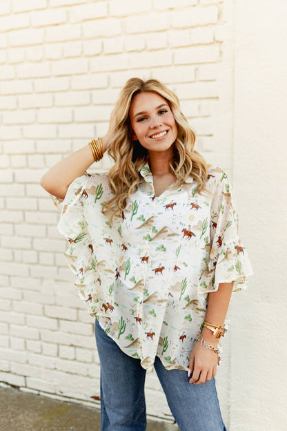 TH2773 CACTUS COWBOY TOP (6 Piece)