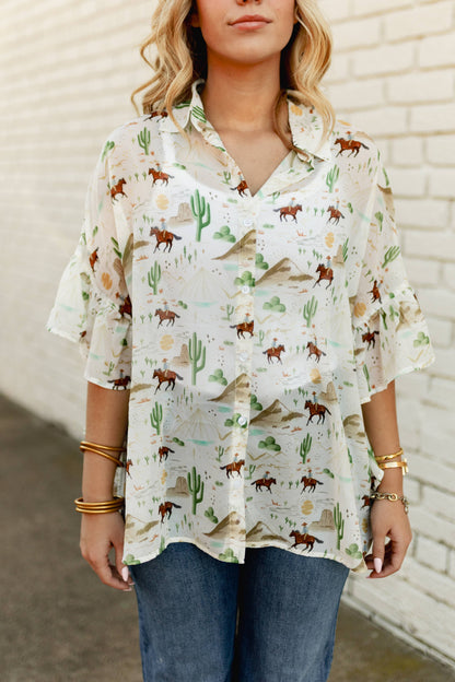 TH2773 CACTUS COWBOY TOP (6 Piece)
