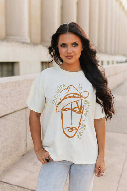 VR312 SUNDAZED & WESTERN RAISED GRAPHIC TEE (7 PIECE- WOMEN)