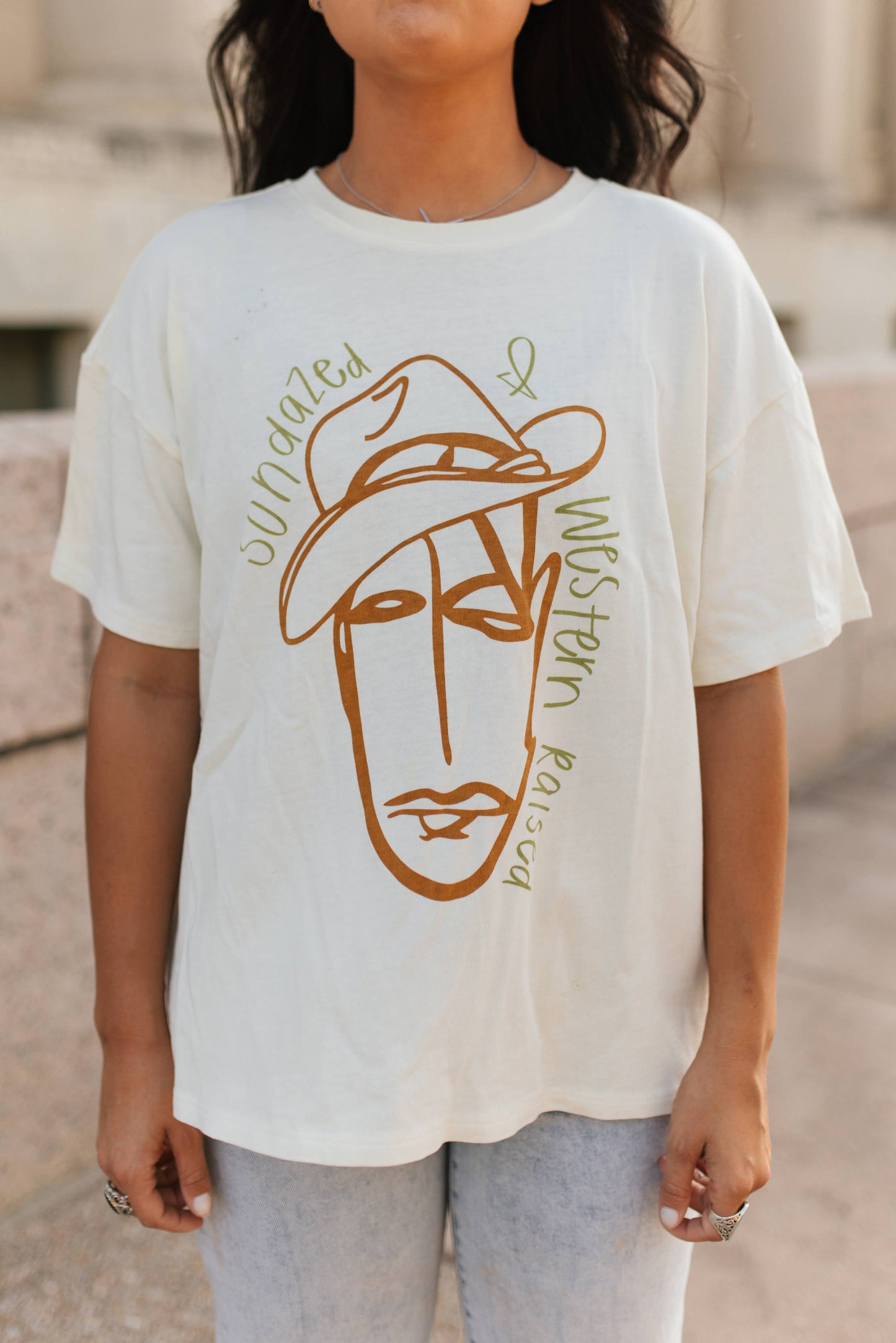 VR312 SUNDAZED & WESTERN RAISED GRAPHIC TEE (7 PIECE- WOMEN)
