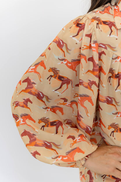 TH24 RUST PONY YOKE BLOUSE (7 Piece)