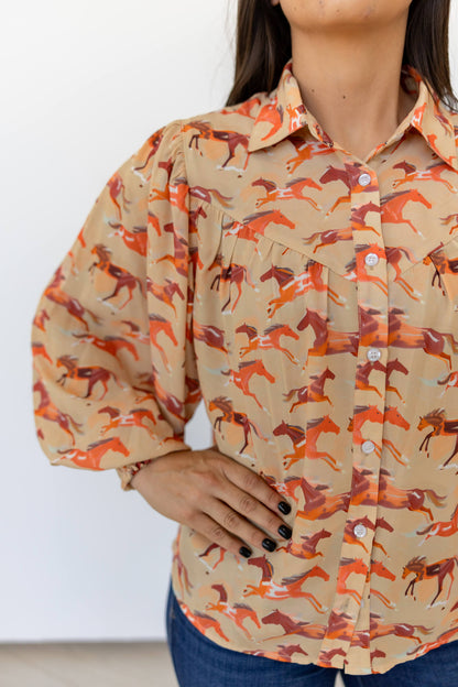 TH24 RUST PONY YOKE BLOUSE (7 Piece)