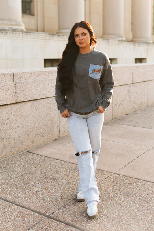 TH2505-DENIM POCKET TOP- VINTAGE BLACK  (7 Piece)