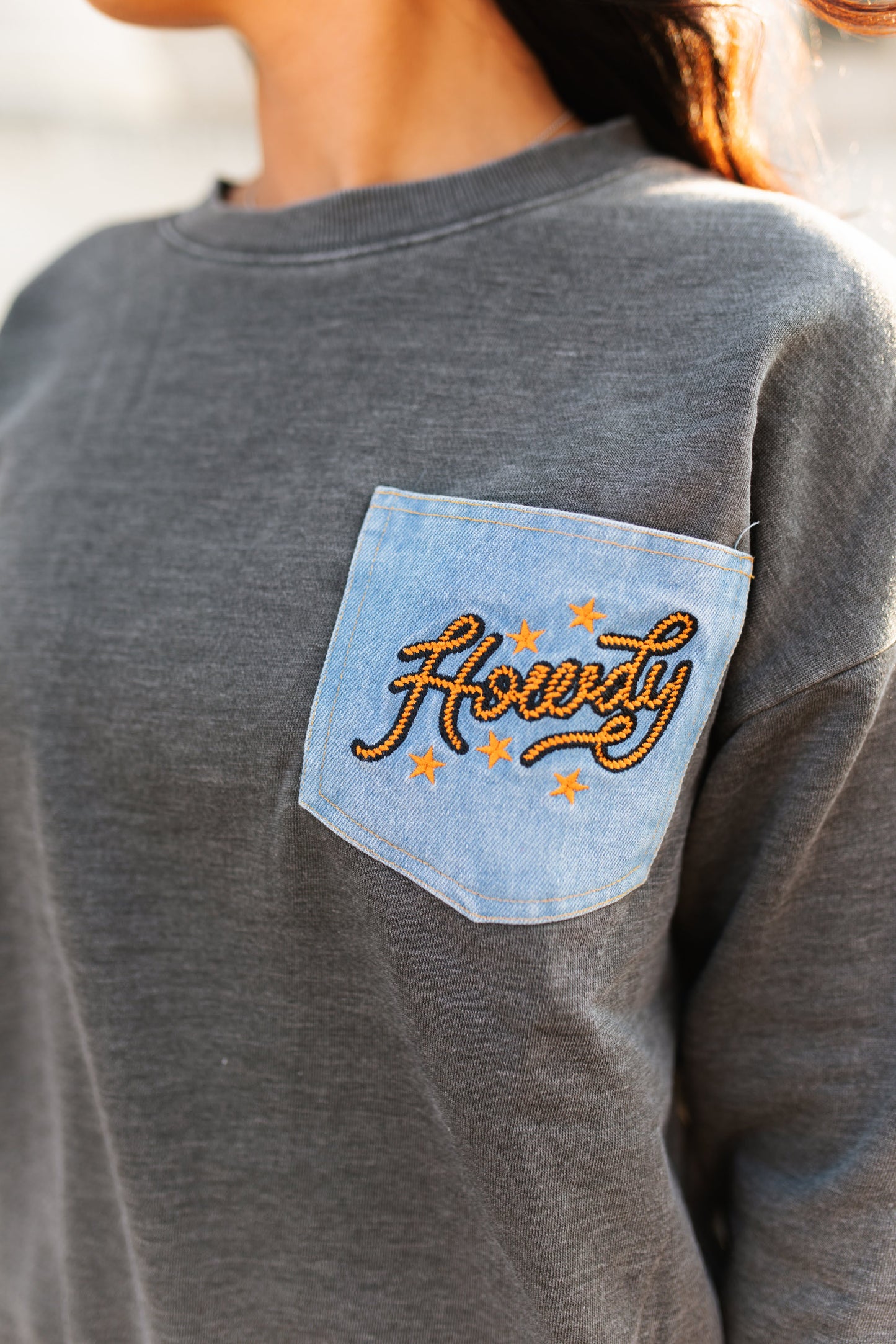 TH2505-DENIM POCKET TOP- VINTAGE BLACK  (7 Piece)