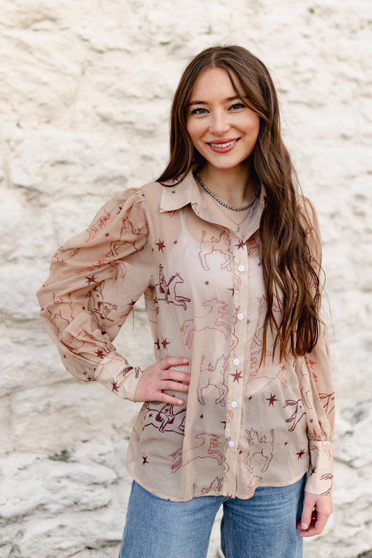 TH11 HORSE STAR BLOUSE  (7 Pieces)