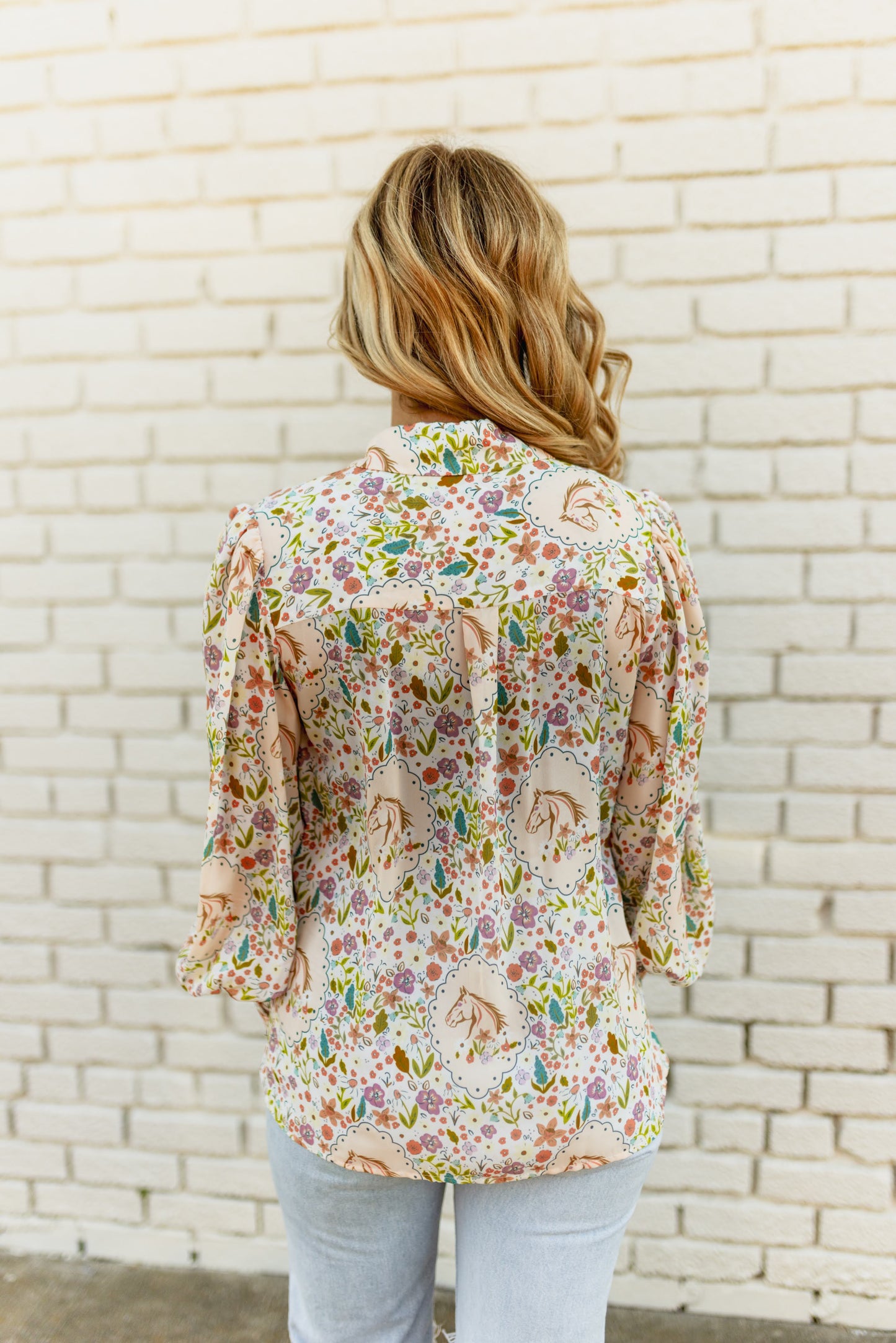 TH11 HORSE FLORAL BLOUSE (7 Pieces)