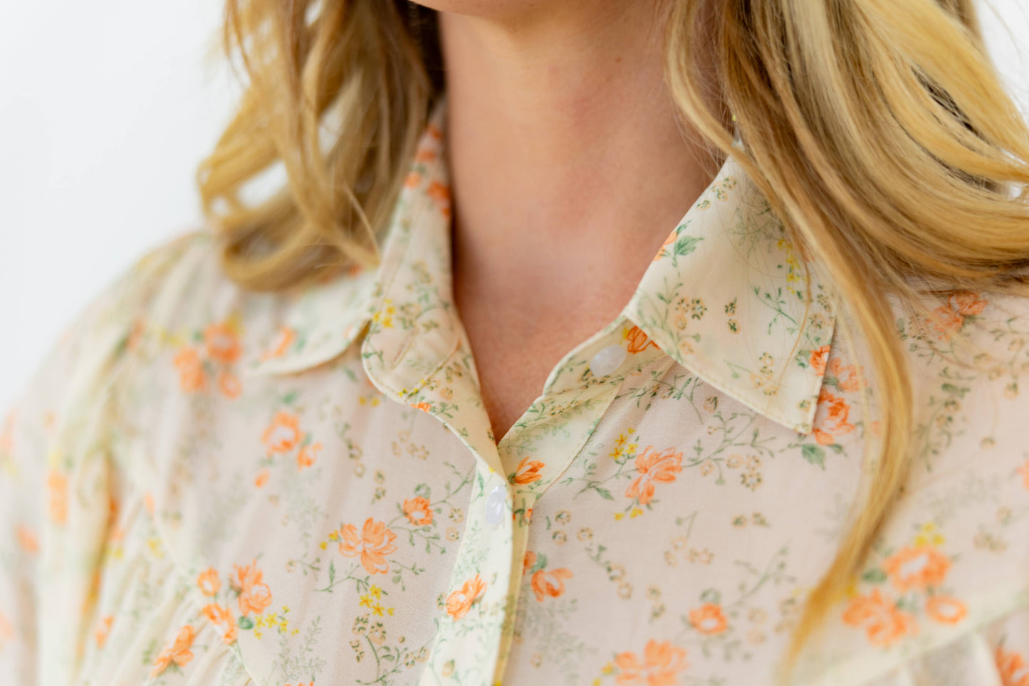 TH24 IVORY RUST FLORAL YOKE BLOUSE (7 Piece)