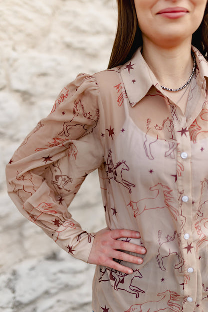 TH11 HORSE STAR BLOUSE  (7 Pieces)