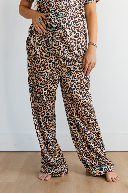 TH201 CHEETAH W/ TURQ PJ PANT SET (7)PACK