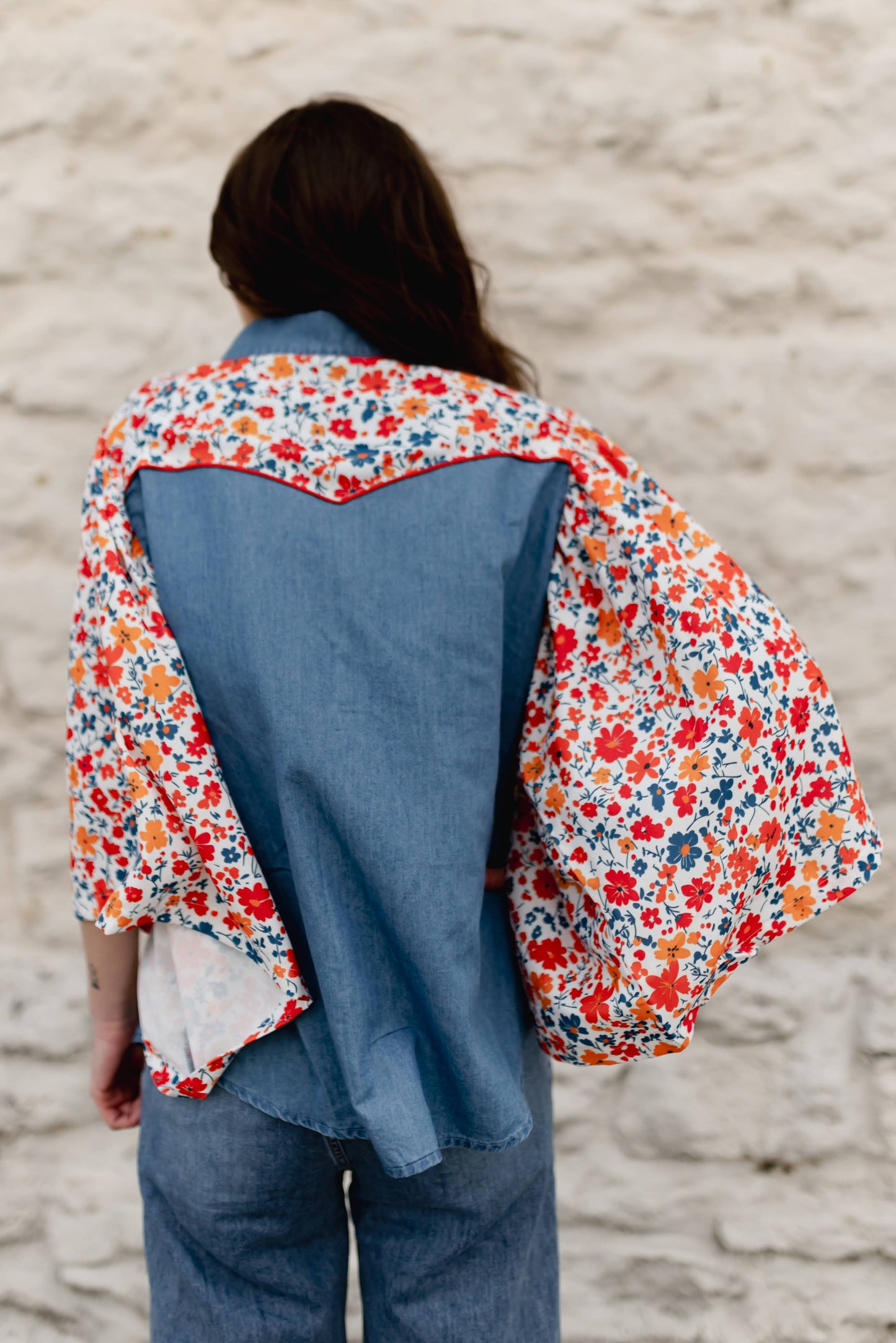 TH102 DENIM FLORAL TOP (7 Piece)