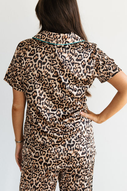 TH201 CHEETAH W/ TURQ PJ PANT SET (7)PACK