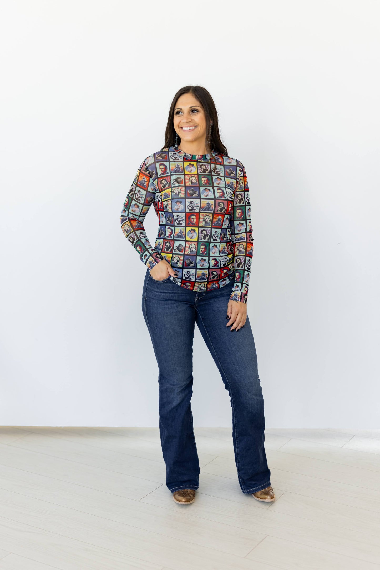 TH1221 S195 COUNTRY WESTERN CHECK TOP(1)