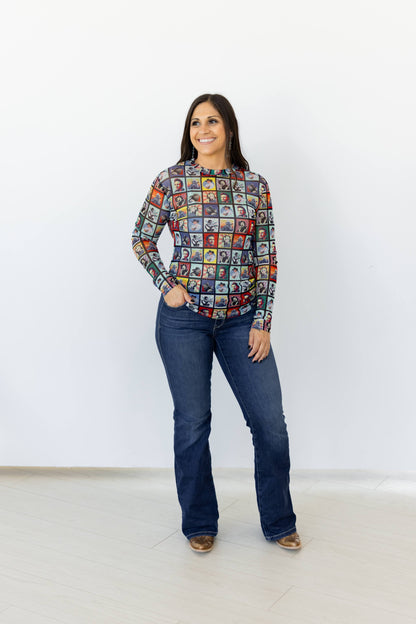 TH1221 S195 COUNTRY WESTERN CHECK TOP(1)