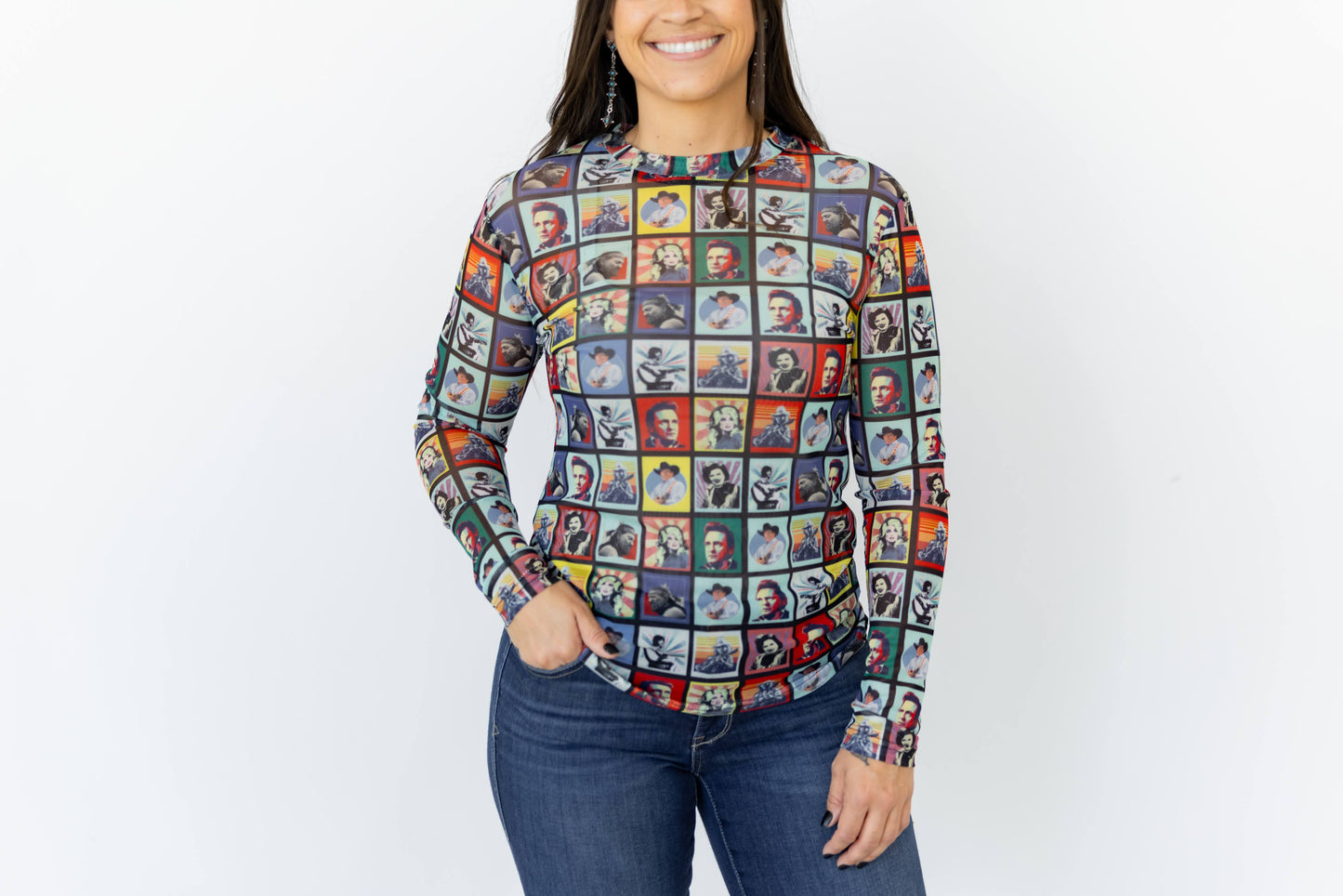 TH1221 S195 COUNTRY WESTERN CHECK TOP(1)