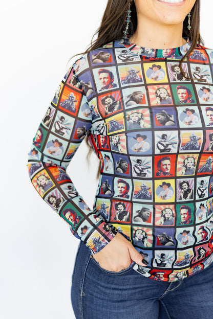 TH1221 S195 COUNTRY WESTERN CHECK TOP(1)