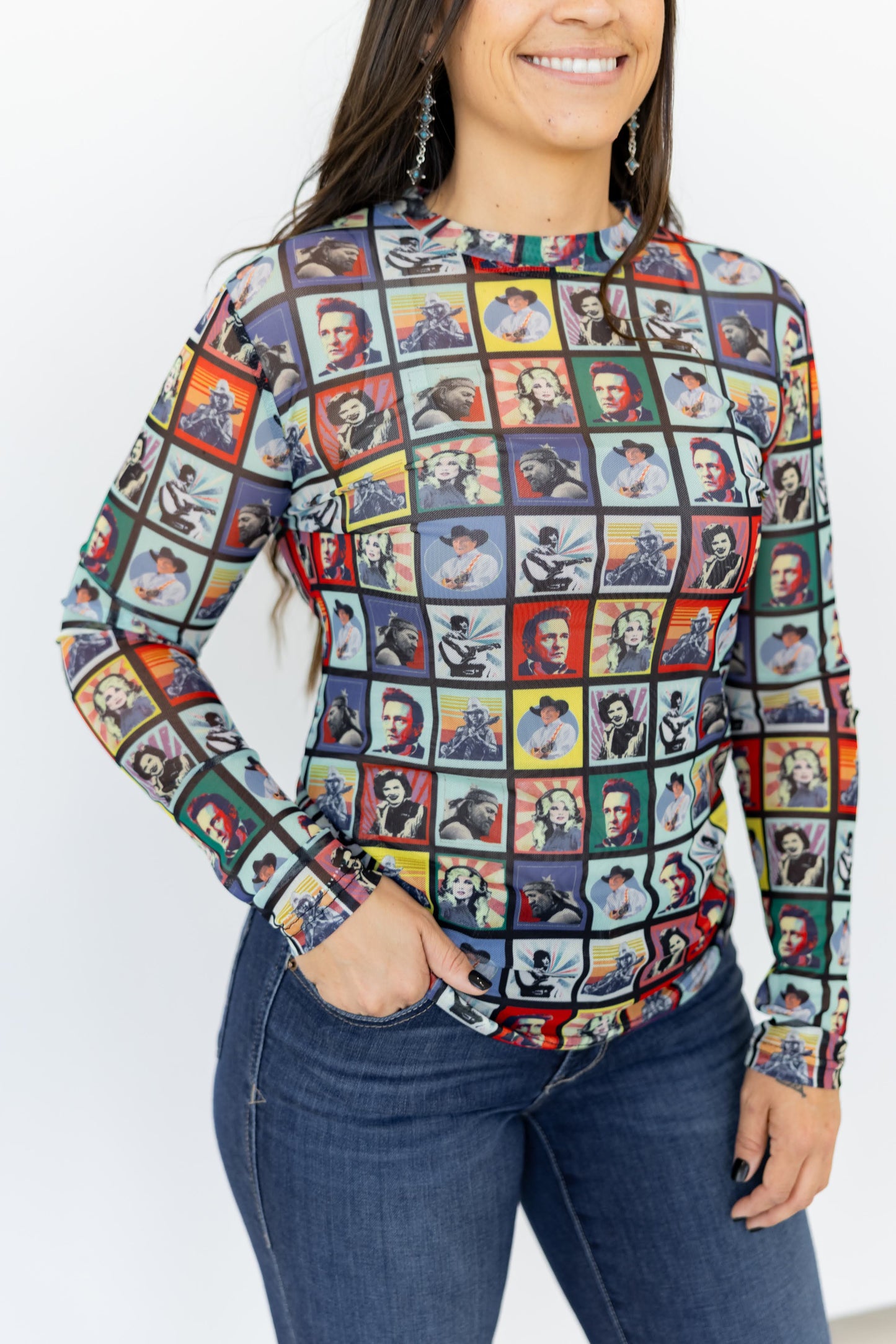 TH1221 S195 COUNTRY WESTERN CHECK TOP(1)