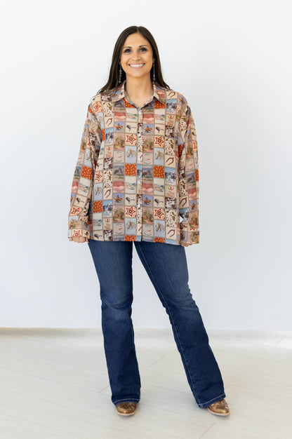 TH38  BROWN SQUARE WESTERN (7 Piece)