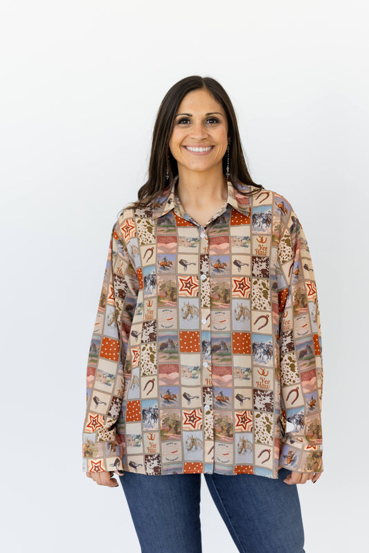 TH38  BROWN SQUARE WESTERN (7 Piece)