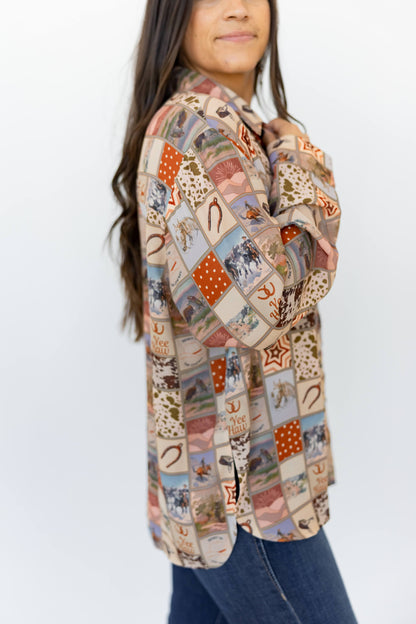 TH38  BROWN SQUARE WESTERN (7 Piece)