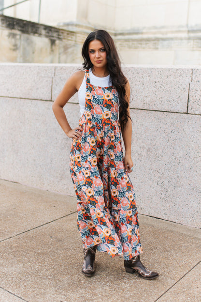 TH86 S164 Overall RUFFLE ROMPER VINTAGE POPPIE (1 Piece)