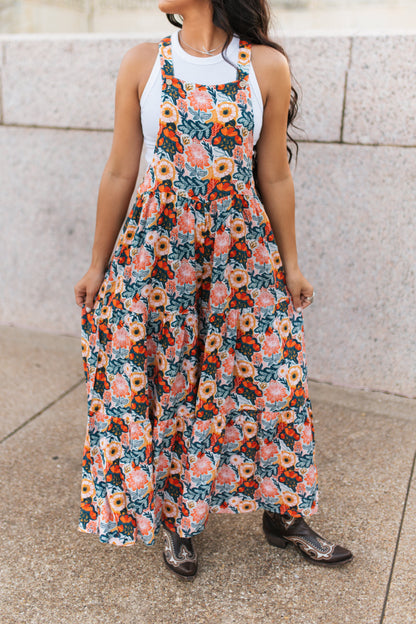 TH86 Overall RUFFLE ROMPER VINTAGE POPPIE (7 Piece)