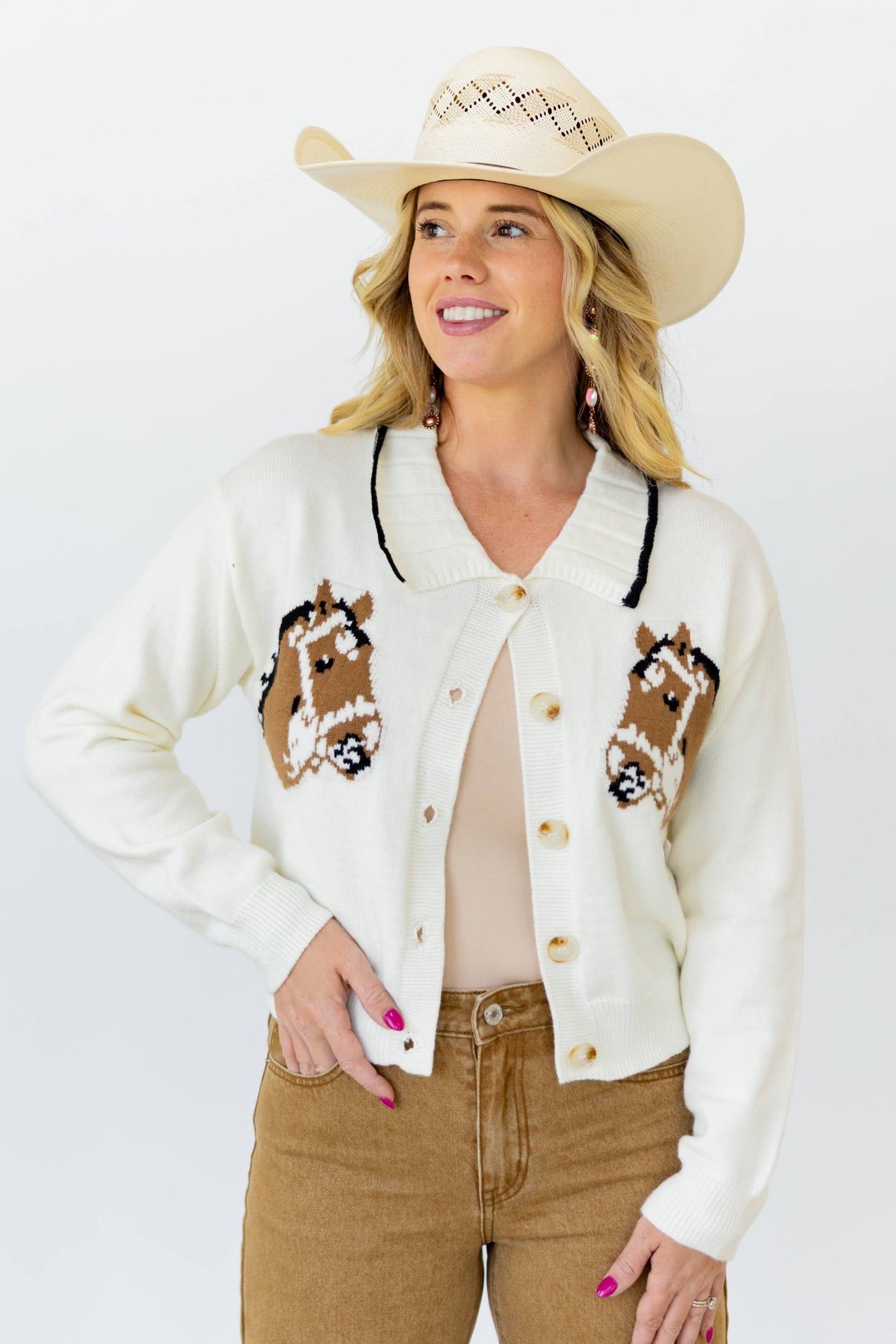 VR2306 DOUBLE HORSE SWEATER (OPEN)