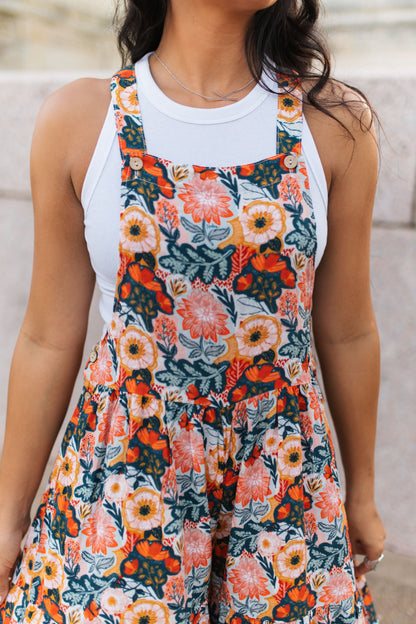 TH86 S164 Overall RUFFLE ROMPER VINTAGE POPPIE (1 Piece)
