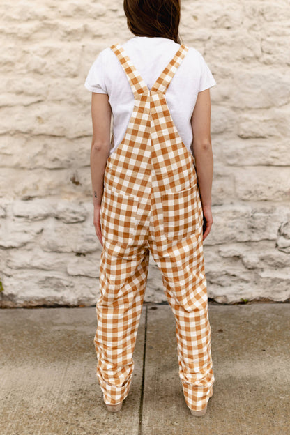 TH4200 BROWN GINGHAM OVERALLS (7 Piece)