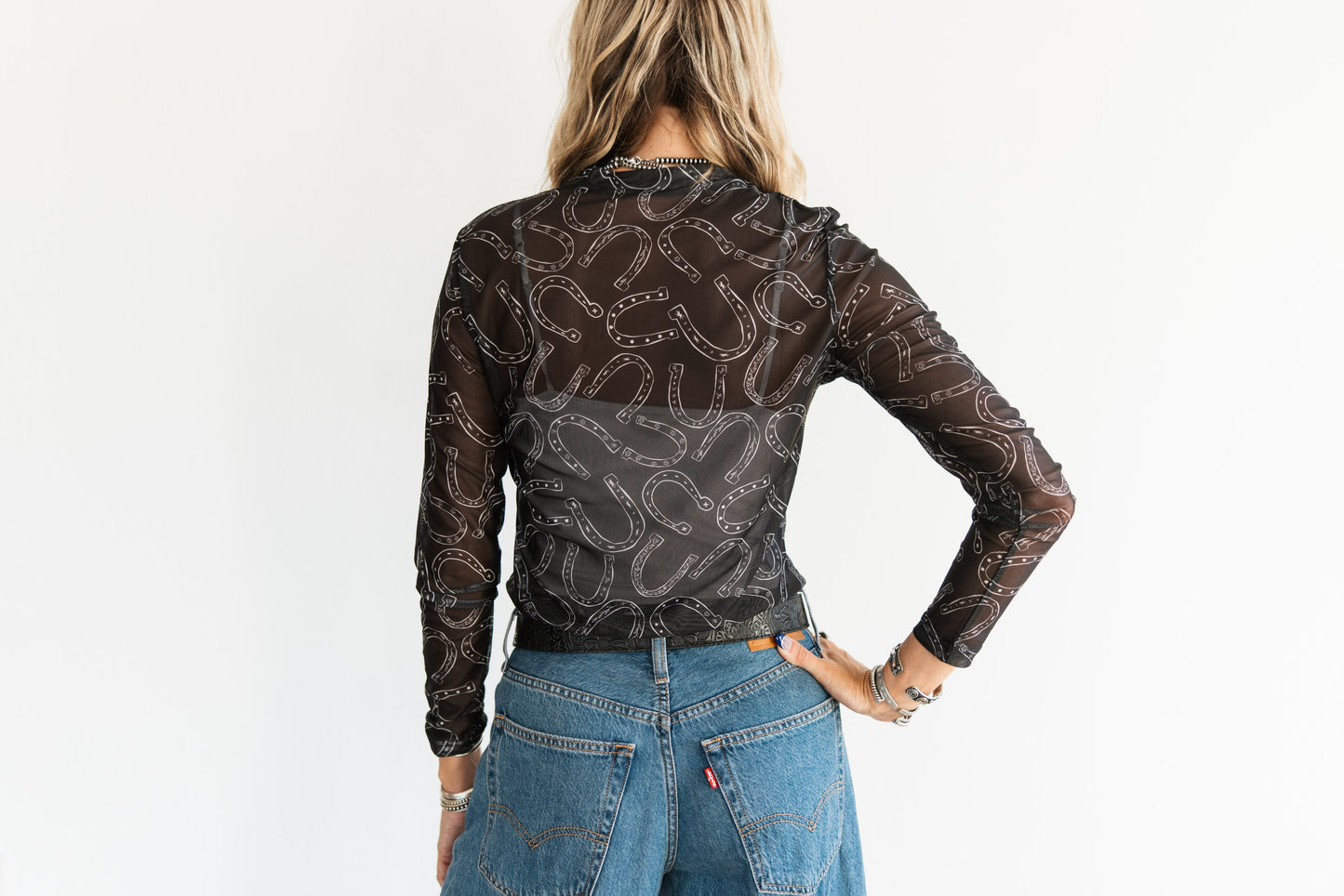 TH1221 HORSESHOE BLACK MESH TOP(7 Piece)