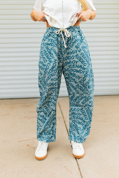 TH2107 S206 HOWDY PRINT BARREL PANT (1 Piece)