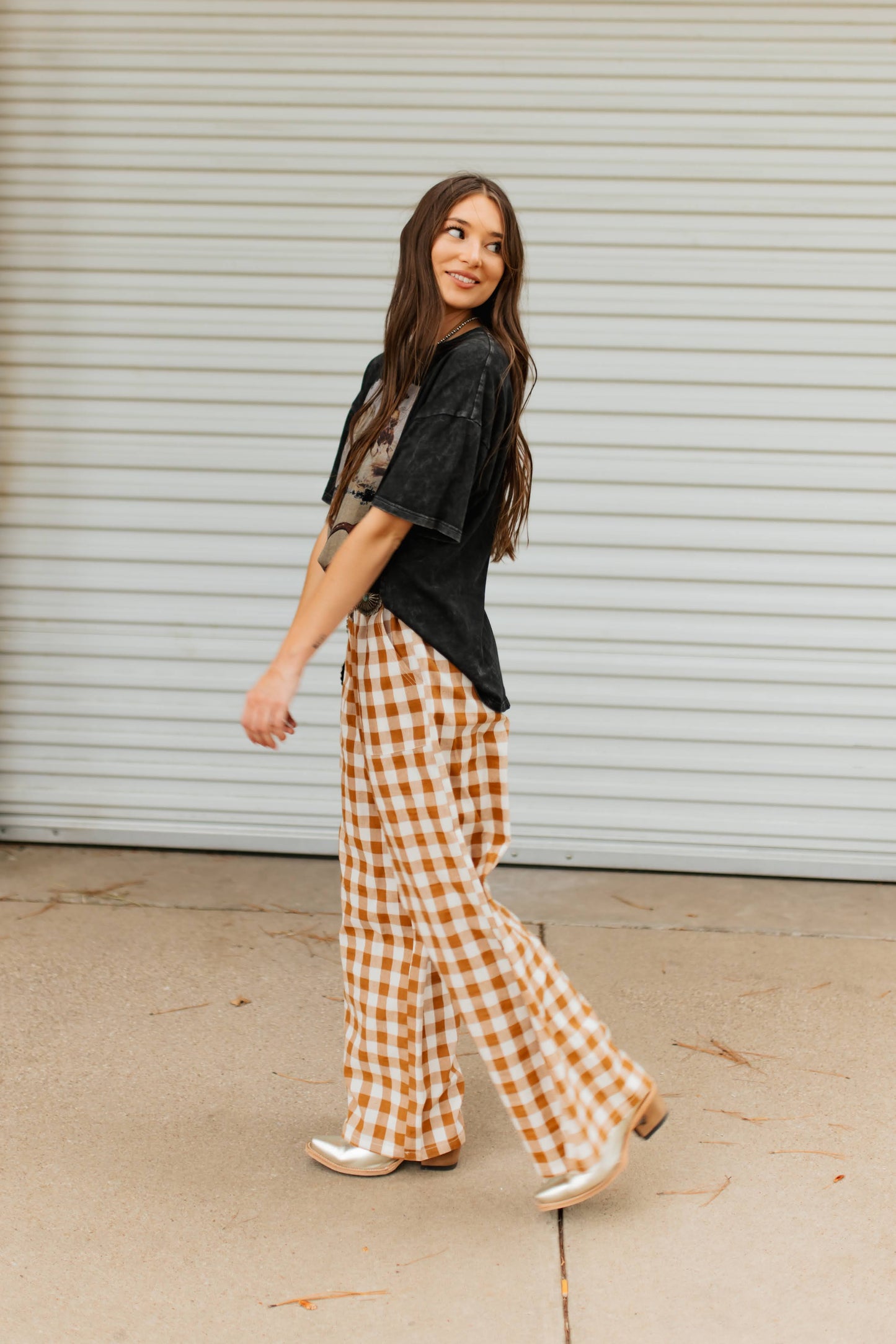 TH2109 BROWN GINGHAM  PANT (7 Piece)