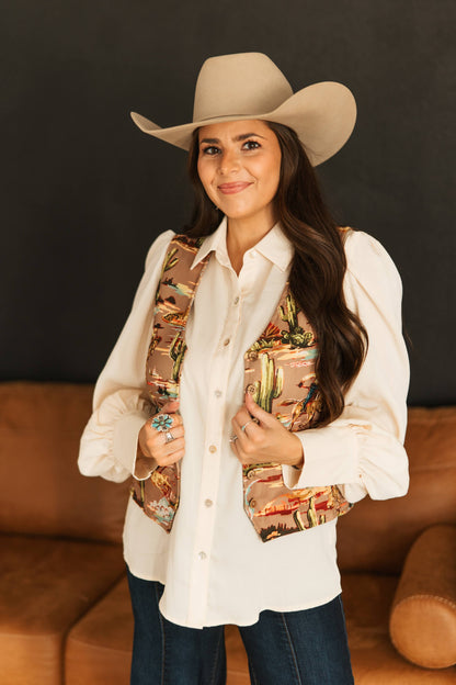 TH160 S227 TAUPE COWBOY VEST (1 Piece)