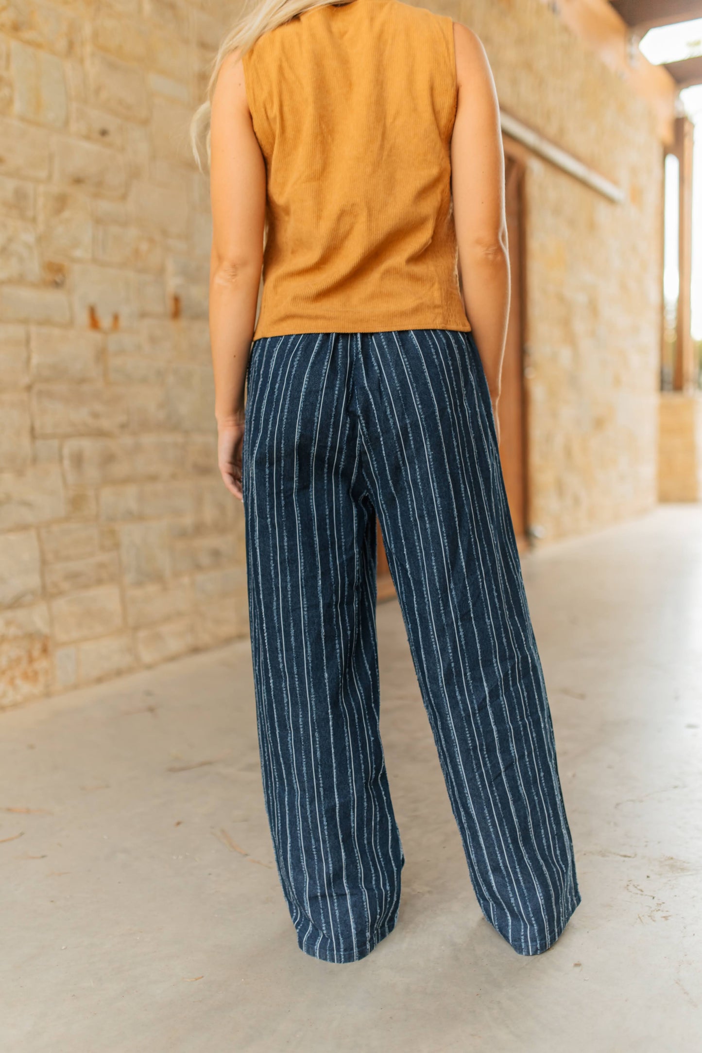 TH8001 DARK DENIM STRIP PANT (7 Piece)