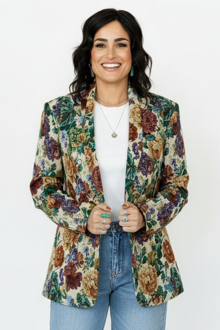 TH1200 FLORAL BLAZER WEAVED  (7 Piece)