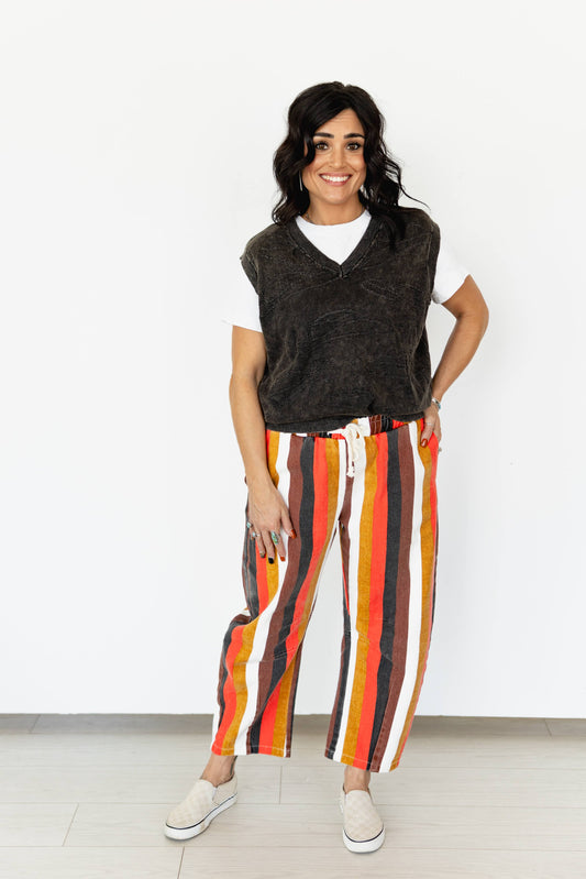 TH2107 MULTI STRIPE BARREL PANT(7 Piece)