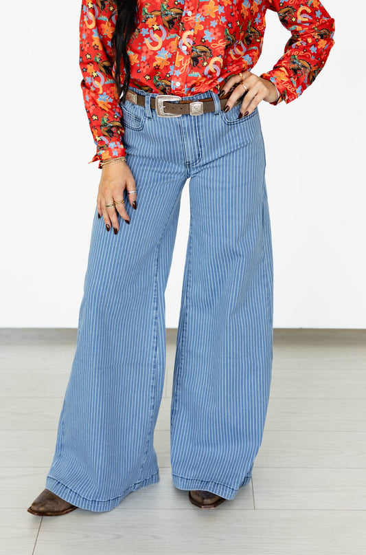 TH014 STRIPED WIDE LEGGED JEAN (7 Piece)