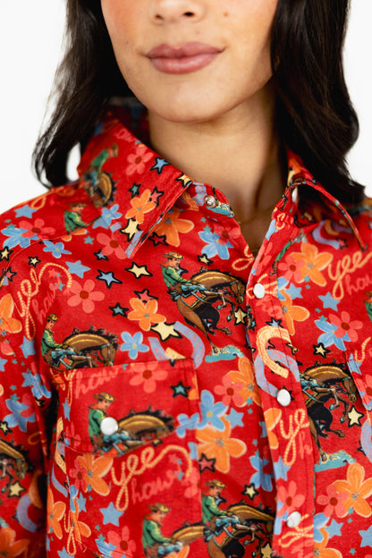 TH5502 RED YEEHAW SNAP TOP (1 PIECE)