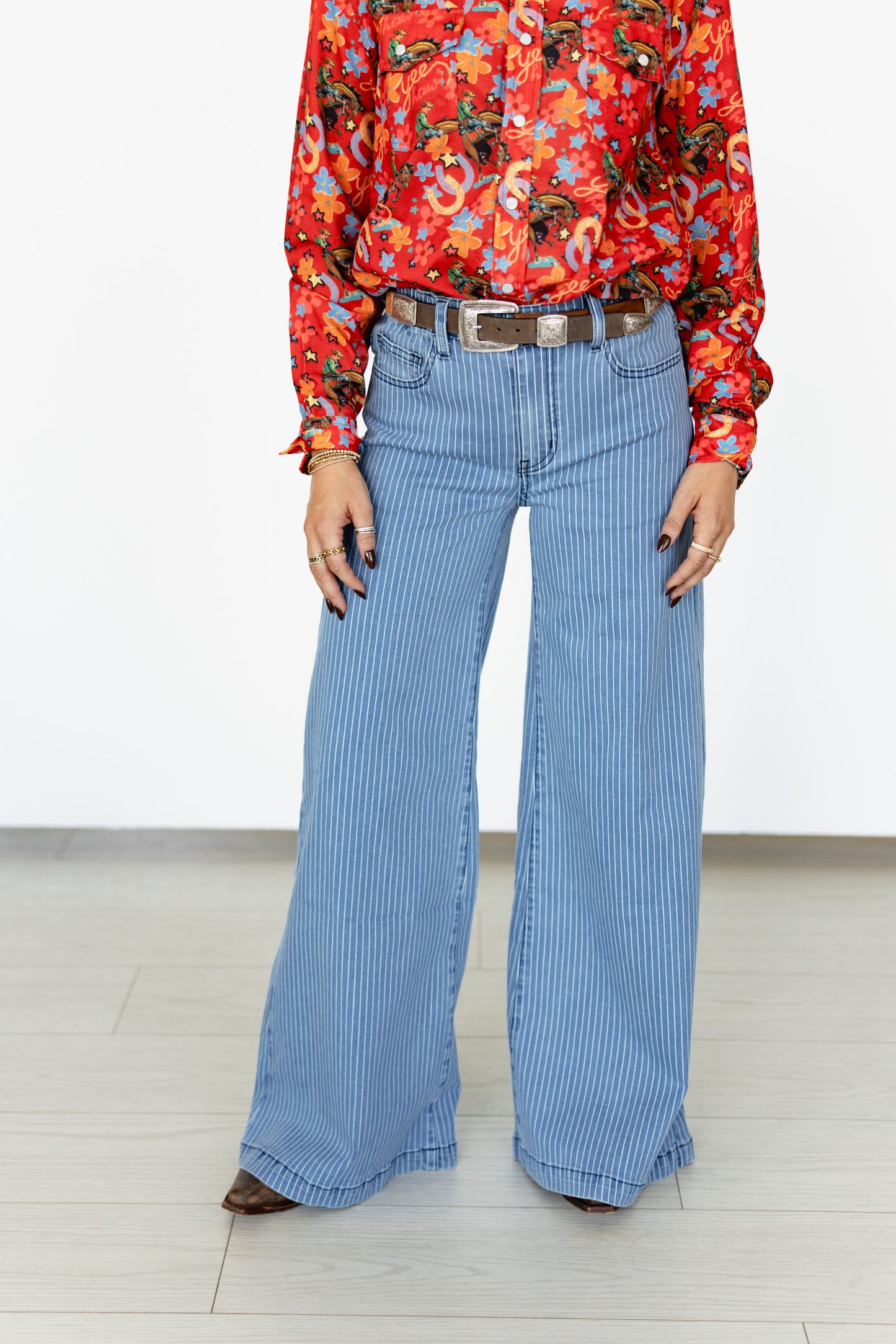 TH014 STRIPED WIDE LEGGED JEAN (7 Piece)