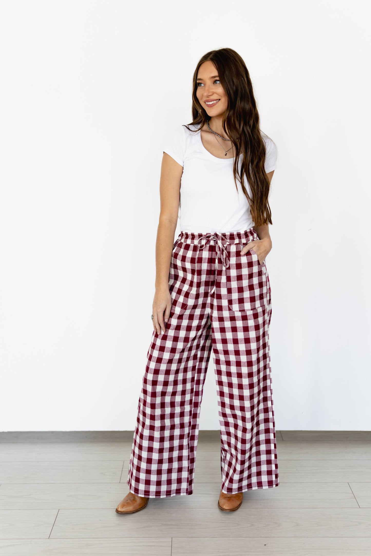 TH2109 MAROON GINGHAM (7 Piece)