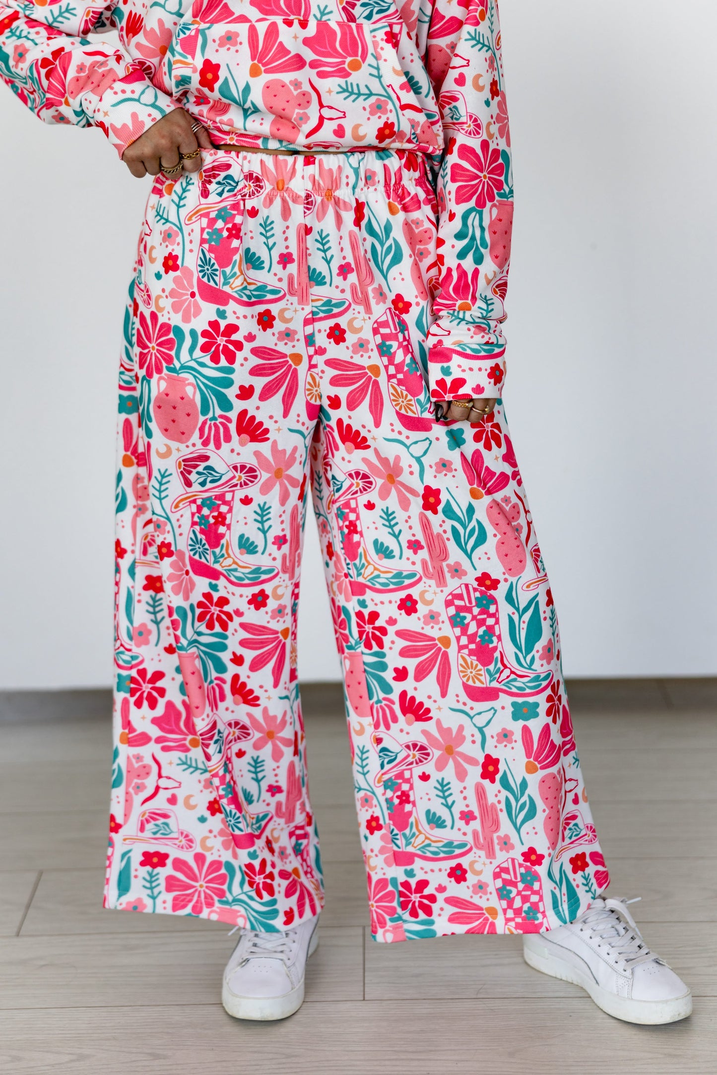 TH91  ACTIVE CROP PANT- PINK BOHO (7)