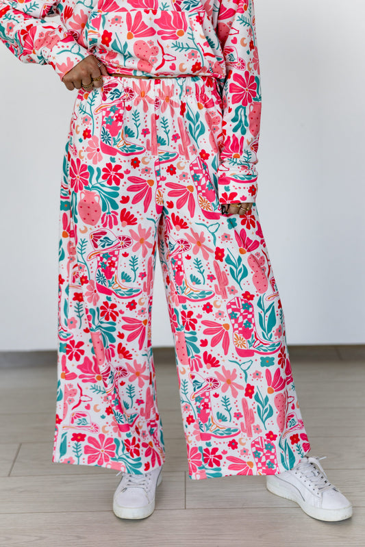 TH91  ACTIVE CROP PANT- PINK BOHO (7)