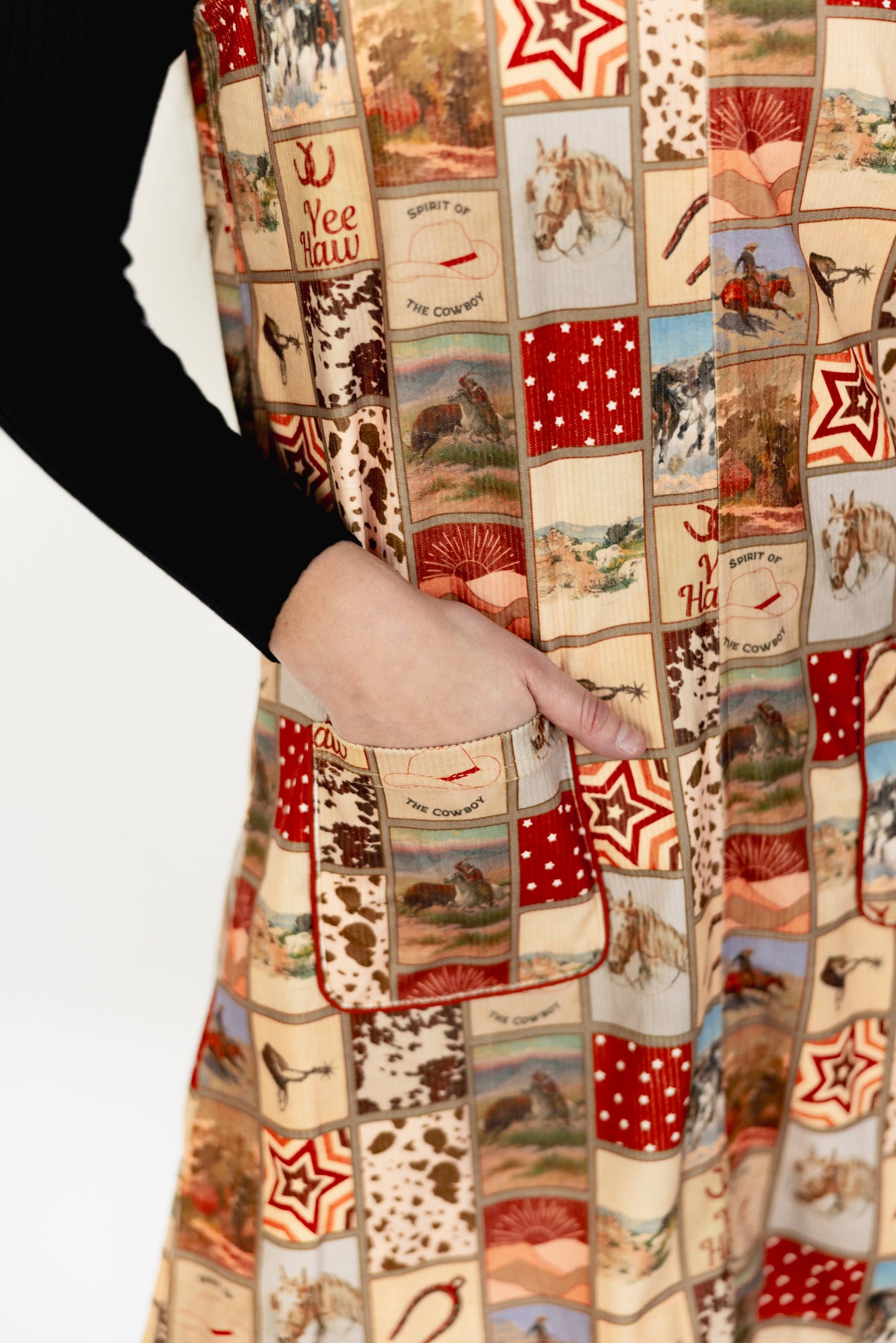 TH1407 BROWN WESTERN SQUARE DRESS (7 Piece)