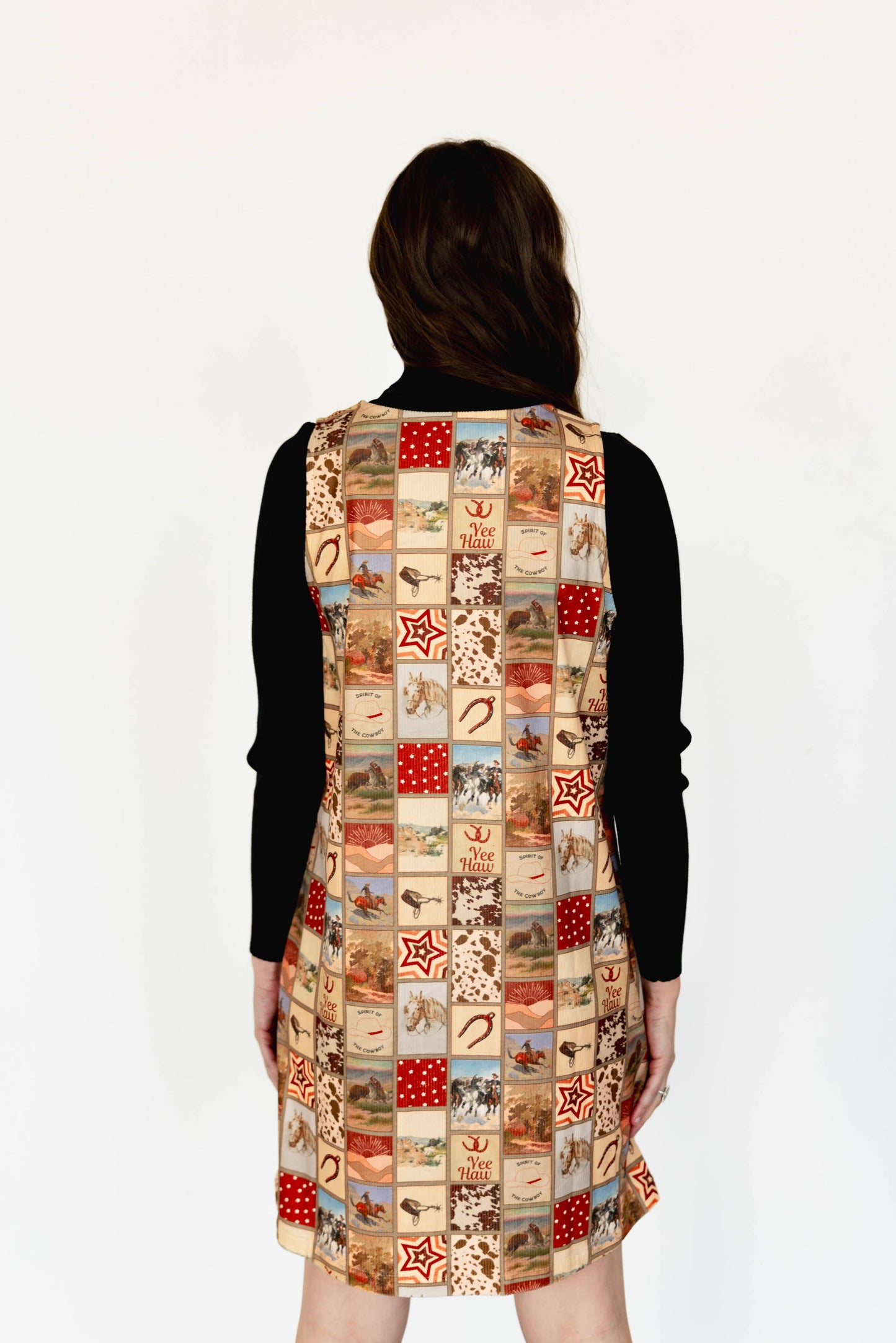 TH1407 BROWN WESTERN SQUARE DRESS (7 Piece)