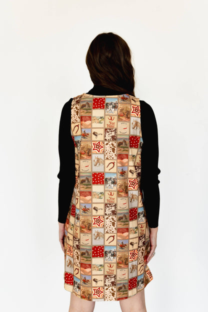 TH1407 BROWN WESTERN SQUARE DRESS (7 Piece)