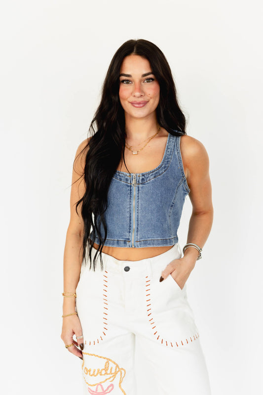 TH8301 ZIPPER DENIM VEST (7 Pieces)