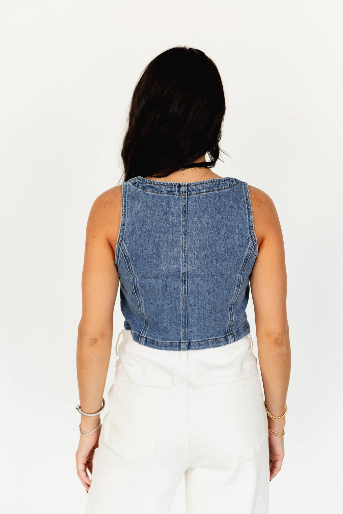TH8301 ZIPPER DENIM VEST (1 Pieces)