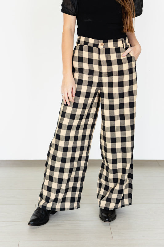 TH8001 BLACK TAN GINGHAM PANT(7 Piece)