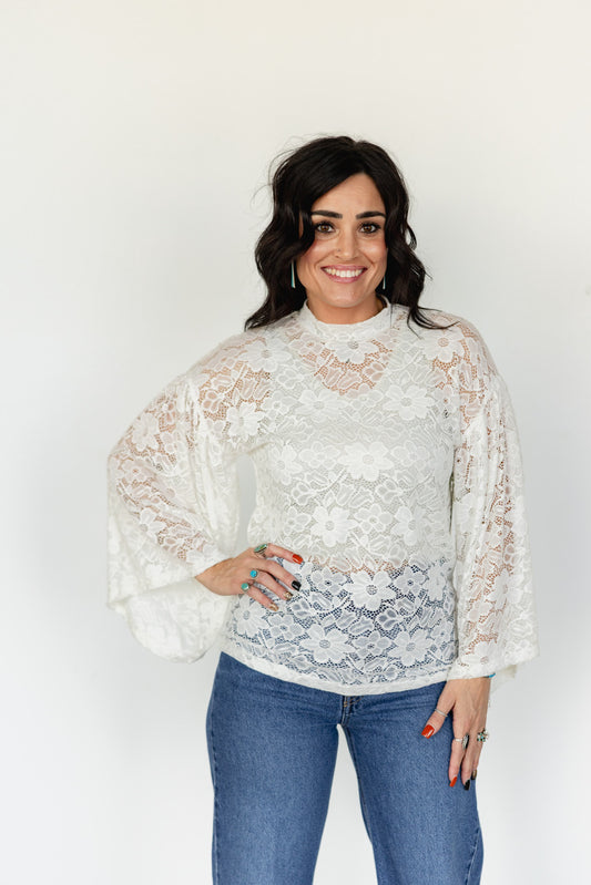 TH125 S142 IVORY LACE BELL TOP (1 Piece)